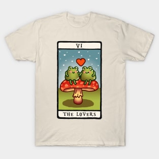 Goblincore Aesthetic Cottagecore Stupid Cute Frog Tarot Card - Artist frog - Mycology Fungi Shrooms Mushrooms T-Shirt